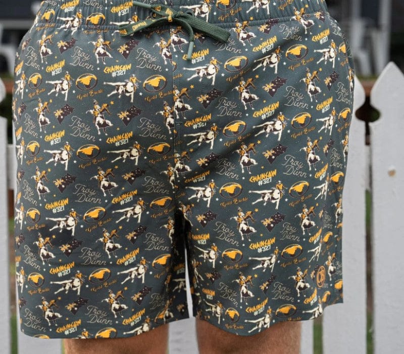 Crowbar Mens Shorts 32 / Heritage Green Crowbar Mens Iconic Chainsaw Board Shorts Heritage Green