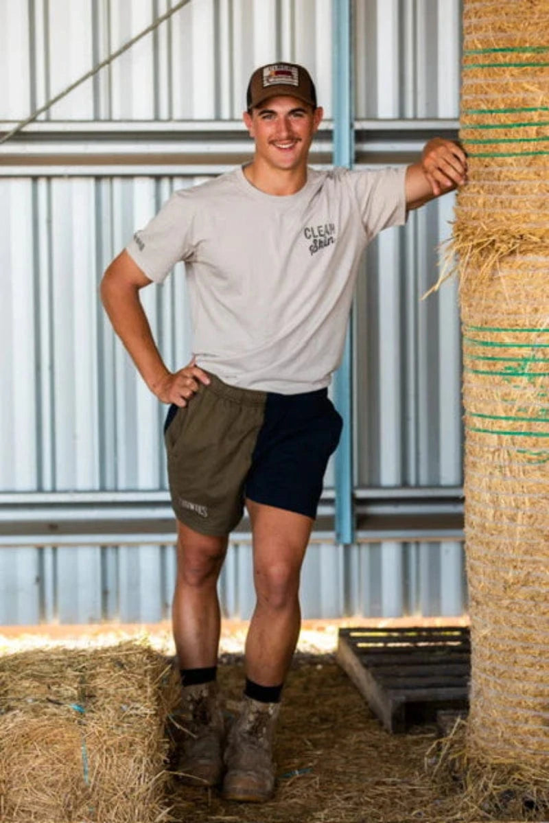 Crowbar Mens Shorts M / Navy/Beige/Heritage Green Crowbar Shorts Mens Crowies 2.0 Harlequin