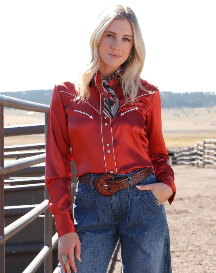 Cruel Denim Womens Shirts XS / Red Cruel Denim Shirt Womens Pearl Snap