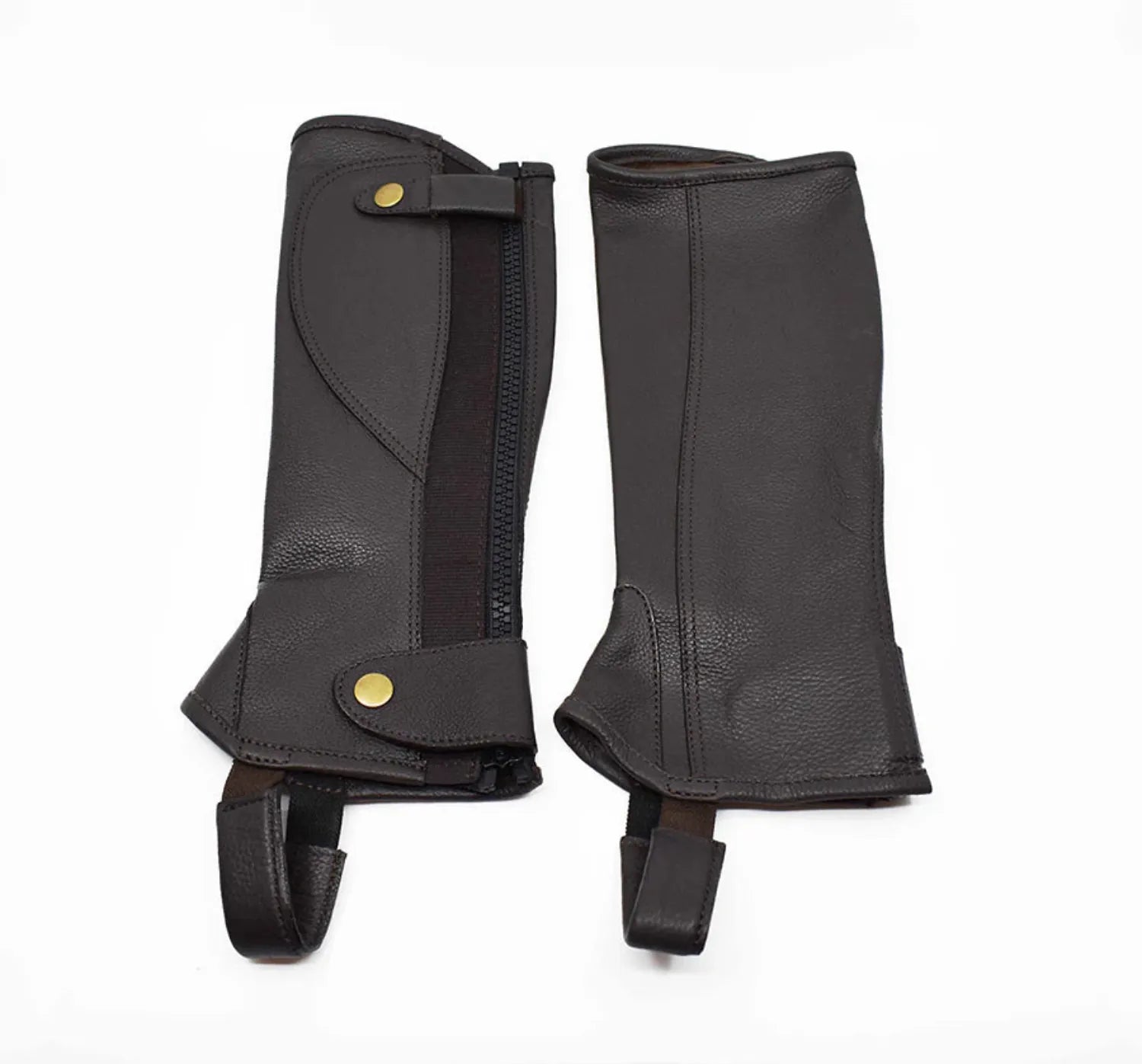 Eurohunter Chaps - Chapettes 3XS / Brown Eurohunter Leather Chapettes with Zip