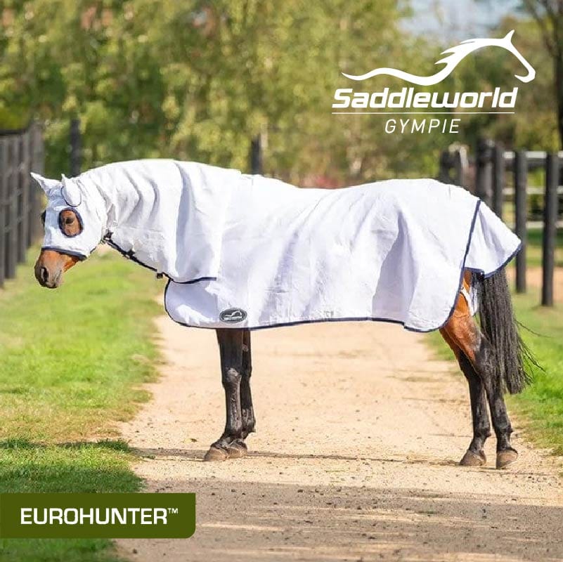 Eurohunter Summer Horse Rugs 5ft0 Eurohunter Flag Protect Combo with Hood and Ears