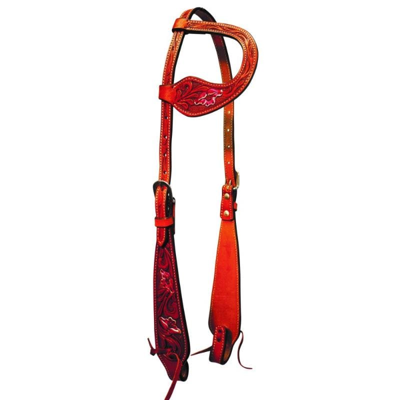 Fort Worth Bridles Fort Worth Headstall One Ear Pink Floral