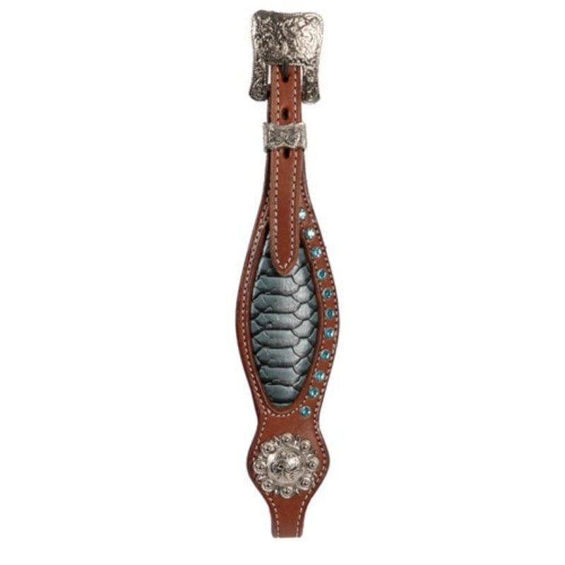 Fort Worth Bridles Turquoise Fort Worth Headstall Crocodile (FOR20-1015)