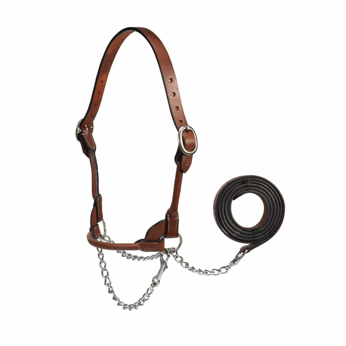 Fort Worth Cattle Products M / Tan/Silver Fort Worth Cattle Halter Rolled Leather