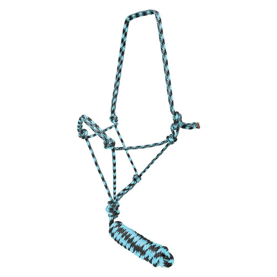 Fort Worth Halters Black/Turquoise Fort Worth Rope Halter and Lead Set (FOR3500)