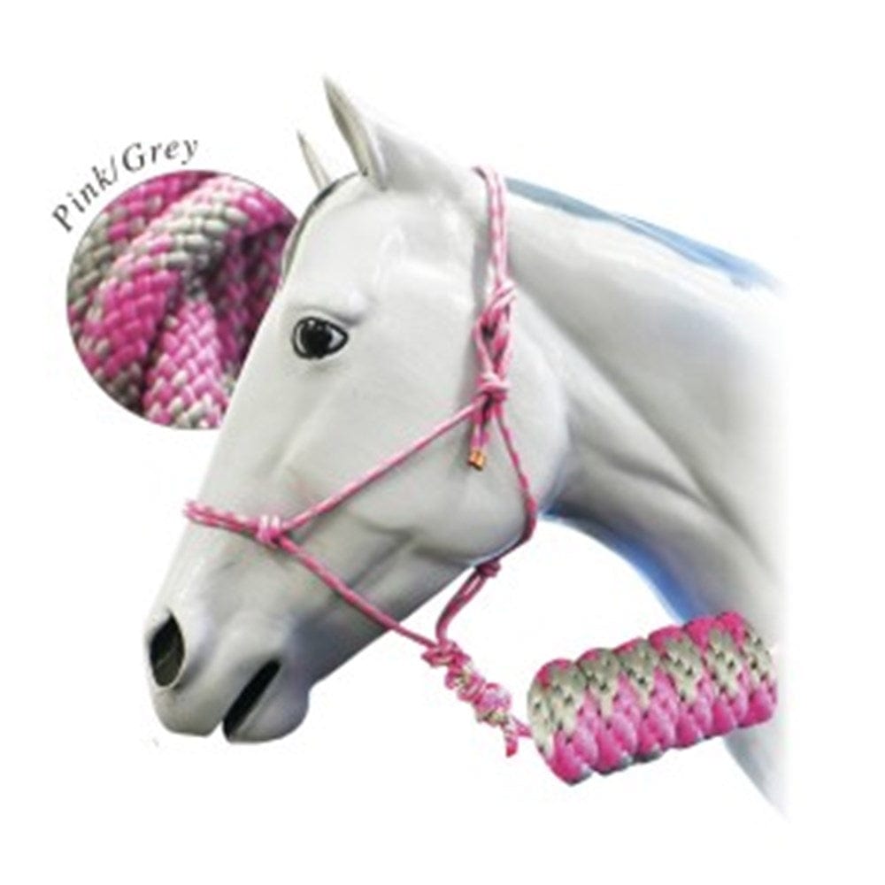 Fort Worth Halters Pink Grey Fort Worth Rope Halter and Lead Set (FOR3500)