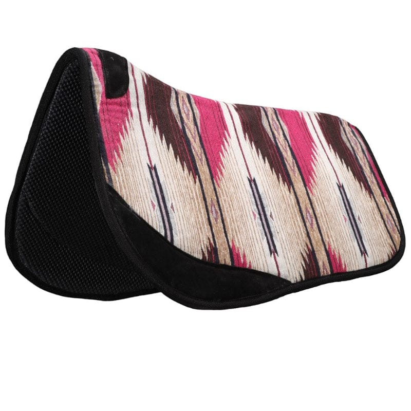 Fort Worth Saddle Pads Western 28x28in / Pink/Chocolate Fort Worth Saddle Pad Contoured Barrel