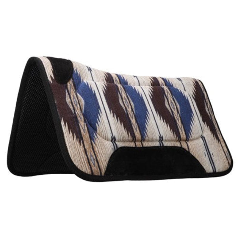 Fort Worth Saddle Pads Western 30x30in / Blue/Chocolate Fort Worth Saddle Pad Contoured