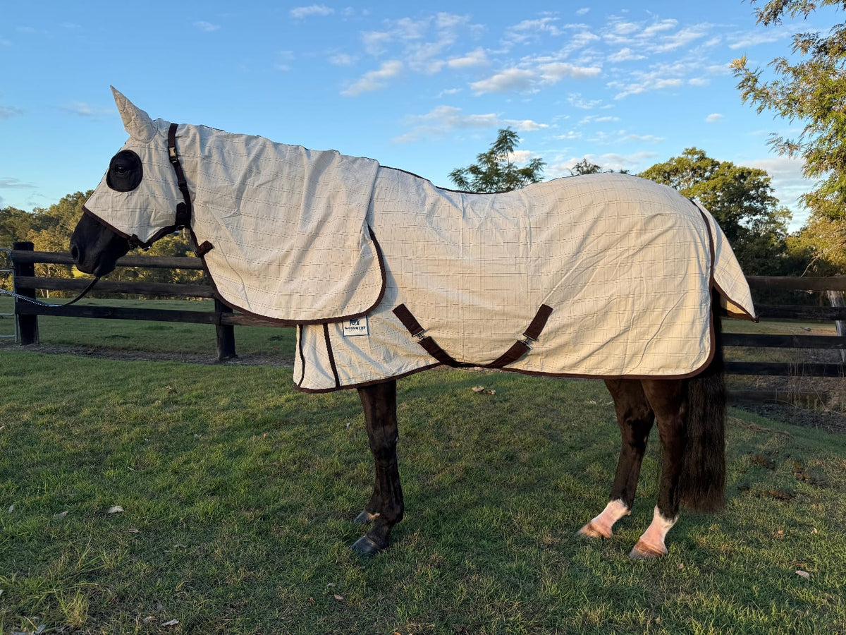 G Country Summer Horse Rugs 3ft3 / Beige/Brown G Country Hooded Combo Ripstop Mini