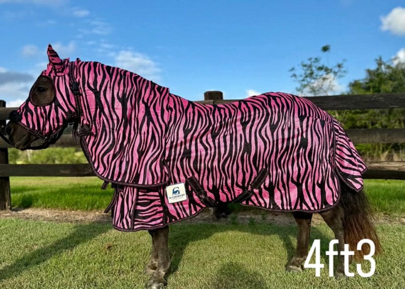 G Country Summer Horse Rugs G Country Hooded Combo Mesh Zebra
