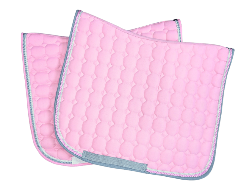 Gala Equine Saddle Pads English Pony / Blush Pink/Grey Trim Gala Equine Saddle Pad Quilted Dressage