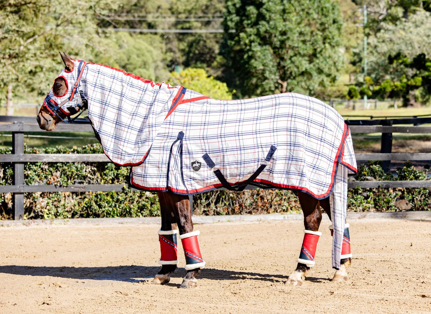 Gala Equine Summer Horse Rugs 5ft9 / Navy/Red Trim Gala Equine Hooded Combo Drill Ripstop