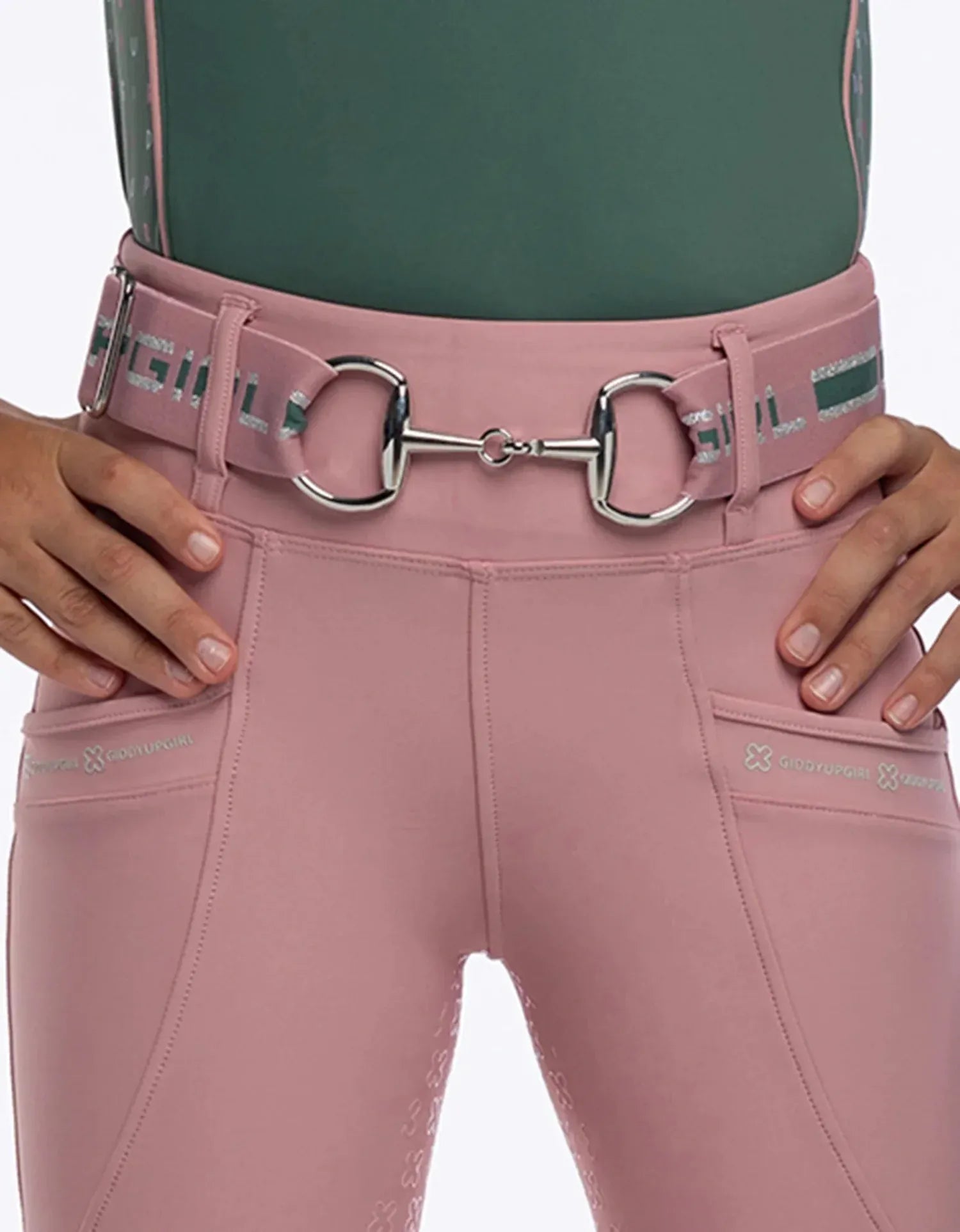 Giddy Up Girl Kids Belts Sage Green Giddy Up Girl Belt Juliette Snaffle Bit