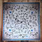 Gympie Saddleworld & Country Clothing Bandanas - Scarves 36x36in / Cream/Blue Wild Rag Western Horse Branding Print