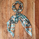 Gympie Saddleworld & Country Clothing Bandanas - Scarves 36x36in / Jade/Rust Wild Rag Western Aztec Cacti Print