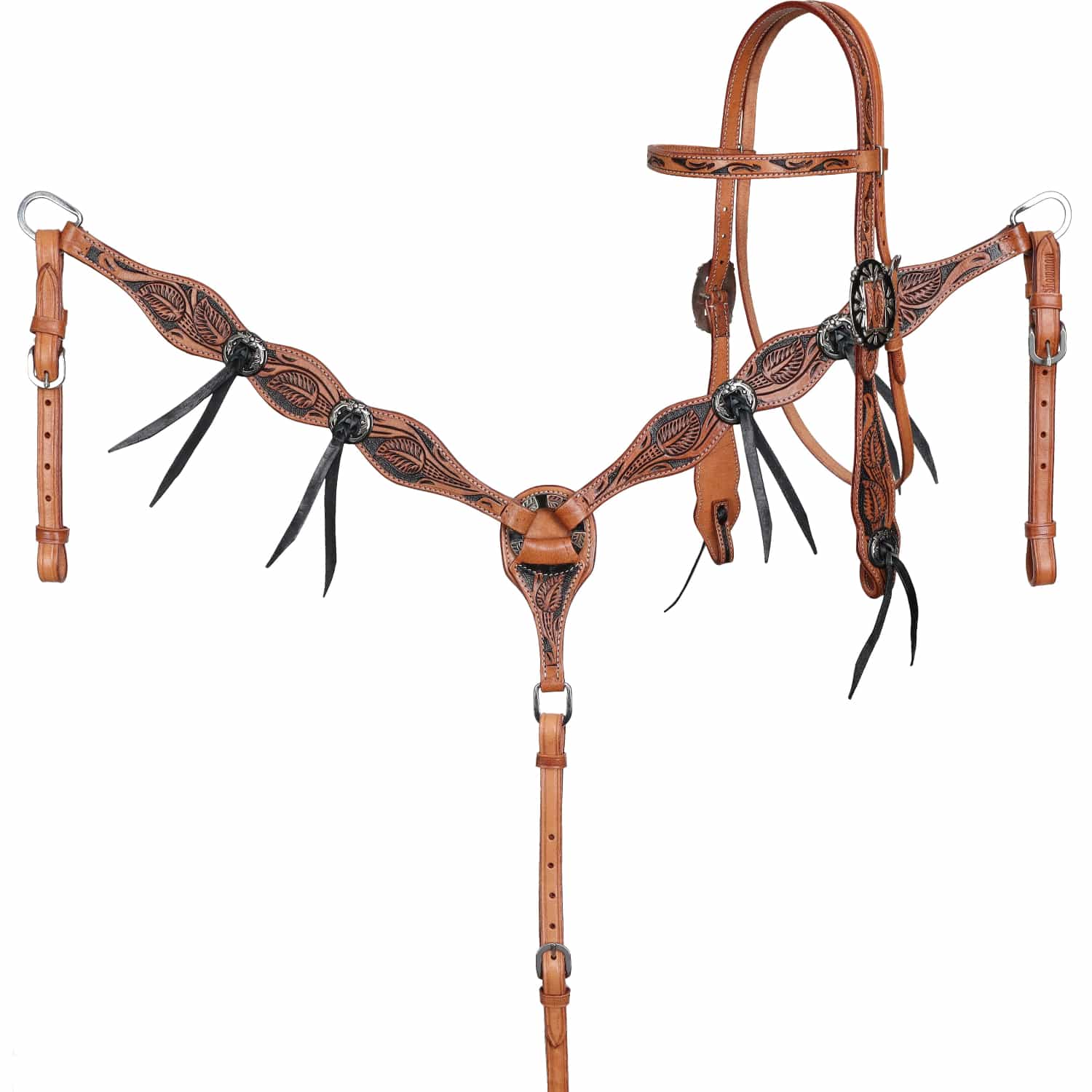 Gympie Saddleworld & Country Clothing Bridles Cob/Full Showman Bridle & Breastplate Set Ornate Outlaw