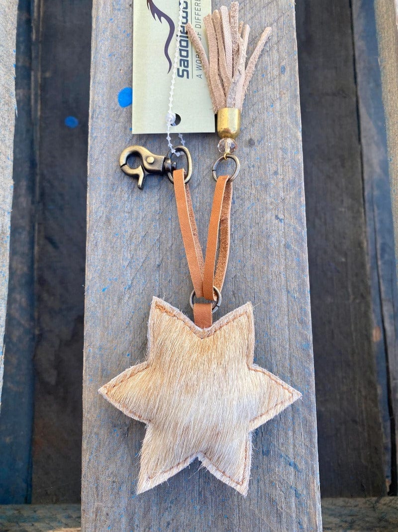 Gympie Saddleworld & Country Clothing Gifts & Homewares Assorted Cowhide Star Key Chain (BCSTAR)