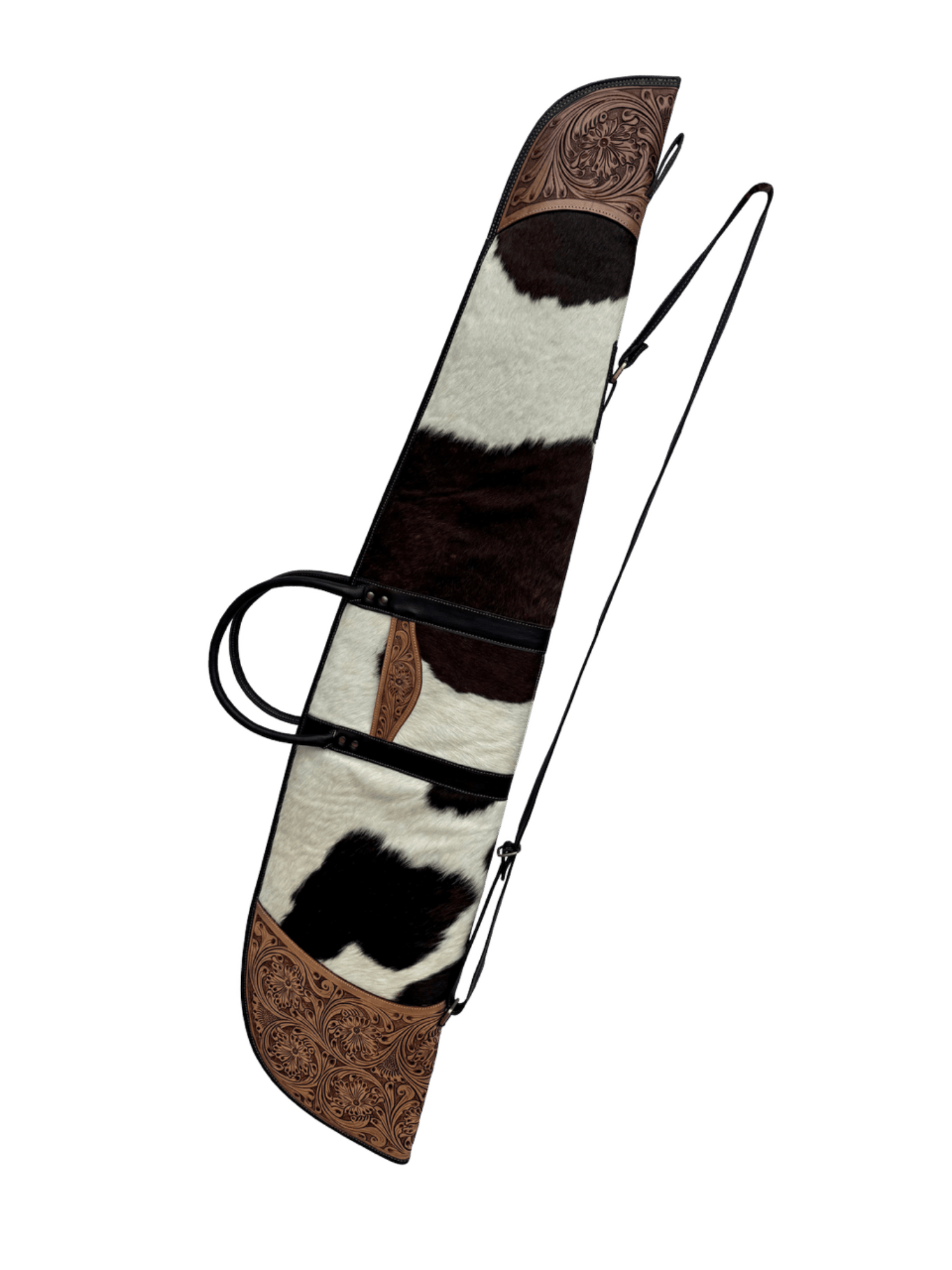 Gympie Saddleworld & Country Clothing Gifts - Homewares Brown/White Cowhide Gun Carry Bag