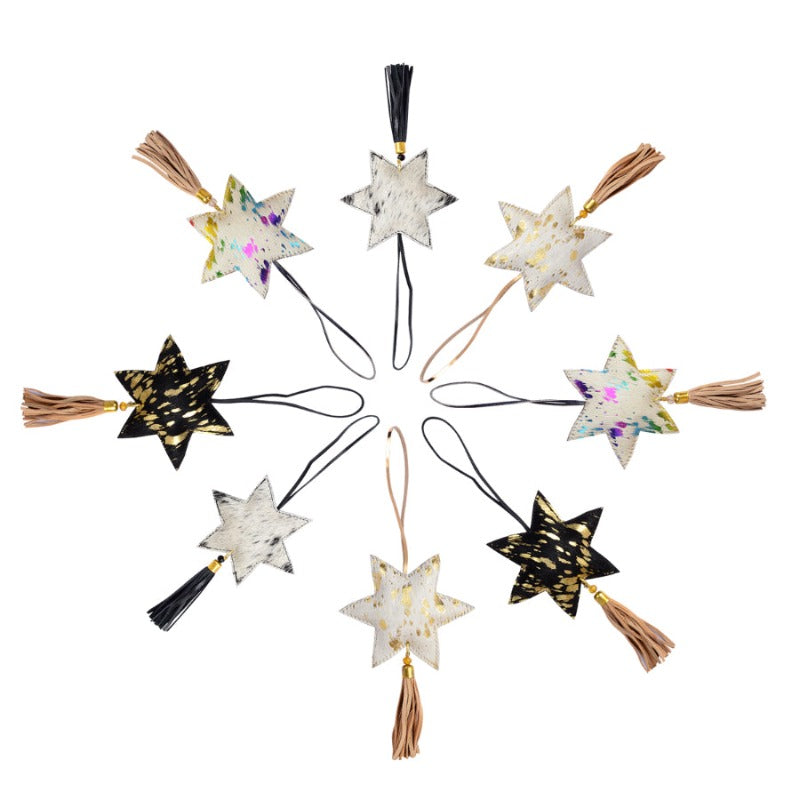 Gympie Saddleworld & Country Clothing Gifts & Homewares Cowhide Star and Tassel Key Chain (STARHANG)