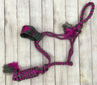 Gympie Saddleworld & Country Clothing Halters Pink/Grey Showman Halter & Lead Set Nylon Mule Tape with Mohair Noseband