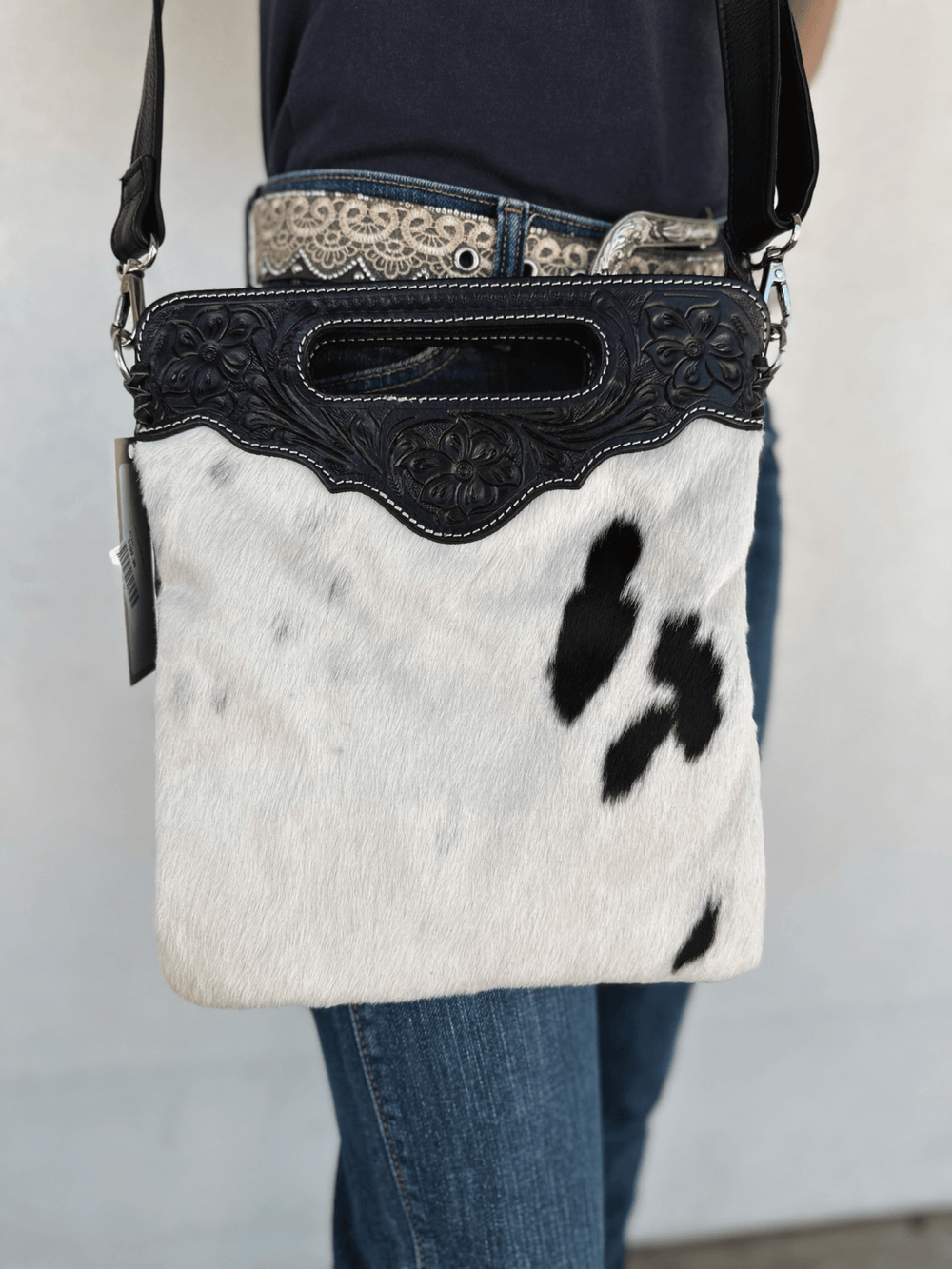 Gympie Saddleworld & Country Clothing Handbags & Wallets Black Cali Cowhide Bag