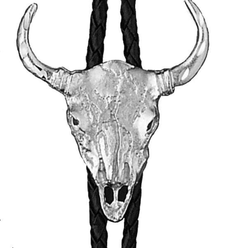 Gympie Saddleworld & Country Clothing Jewellery Bolo Tie Silver Skull