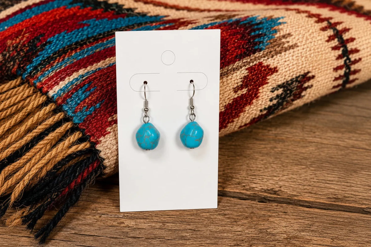 Gympie Saddleworld & Country Clothing Jewellery Chunky Turquoise Earrings