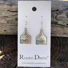 Gympie Saddleworld & Country Clothing Jewellery Cow Tag Earrings with Turquoise