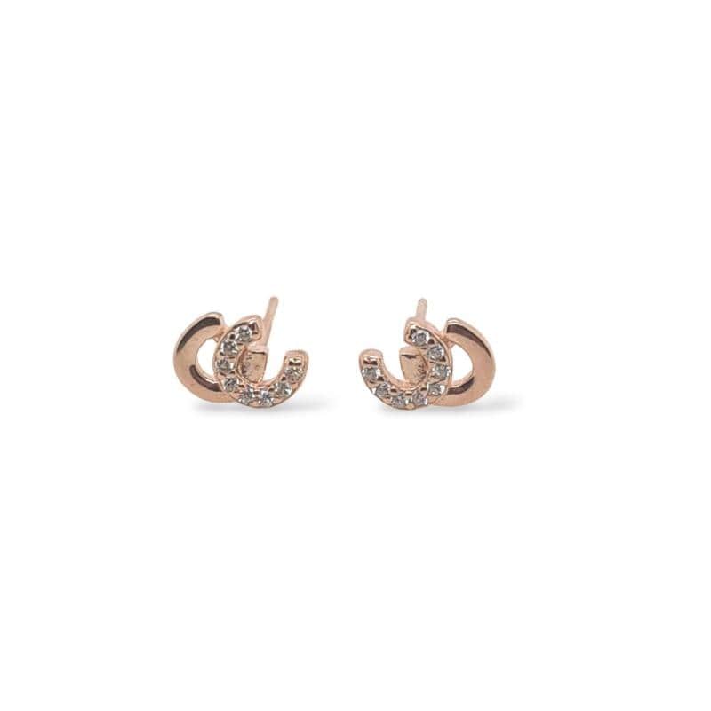Gympie Saddleworld & Country Clothing Jewellery MCJ Rose Gold Horseshoe studs