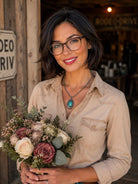 Gympie Saddleworld & Country Clothing Jewellery Oval Pendant Necklace with Turquoise