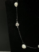 Gympie Saddleworld & Country Clothing Jewellery Pearl Necklace Natural 45cm Black Metallic Thread with Magnet Clasp