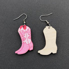 Gympie Saddleworld & Country Clothing Jewellery Pink Western Cowboy Boot Earrings Dangle