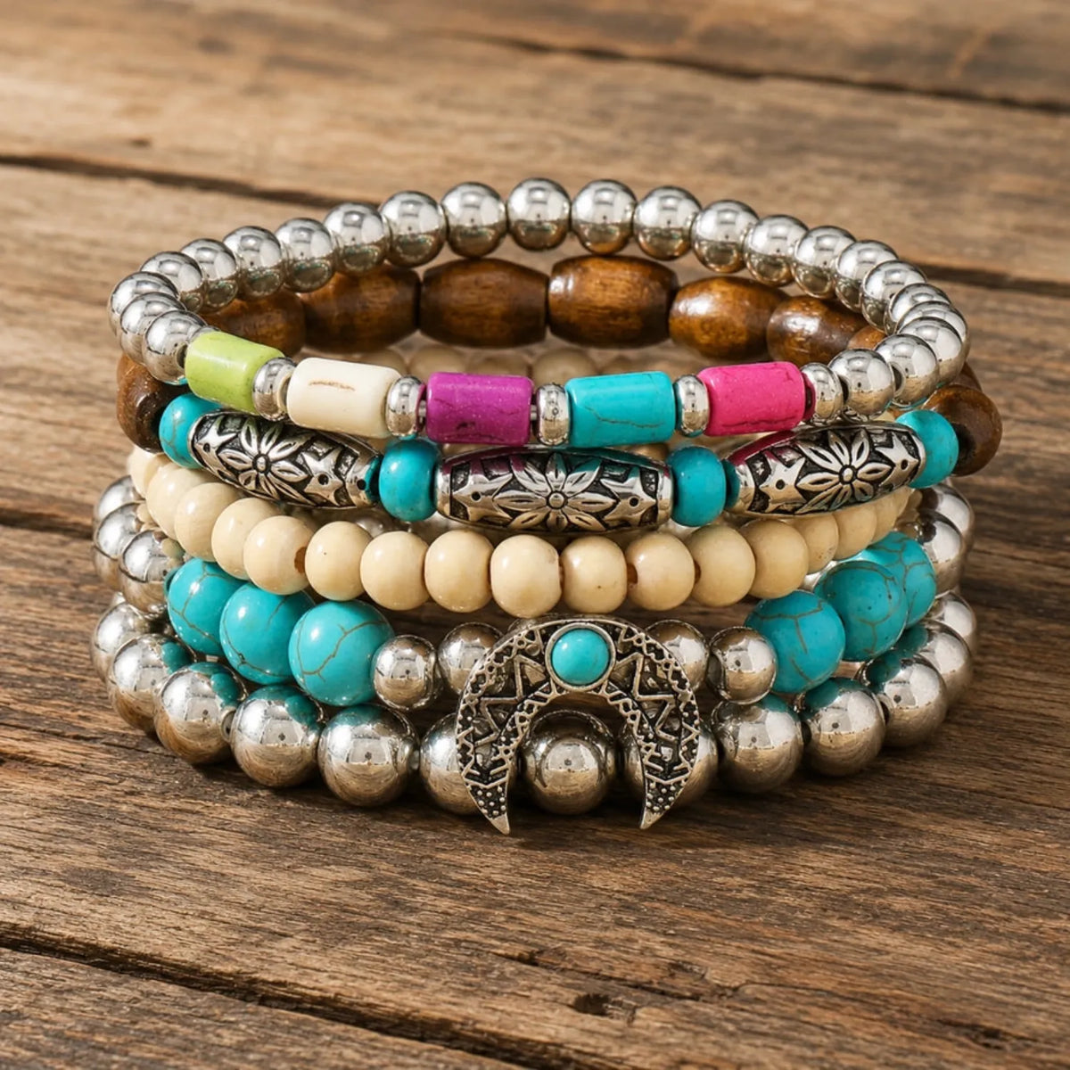 Gympie Saddleworld & Country Clothing Jewellery Southwest Cresent Bracelet Stack