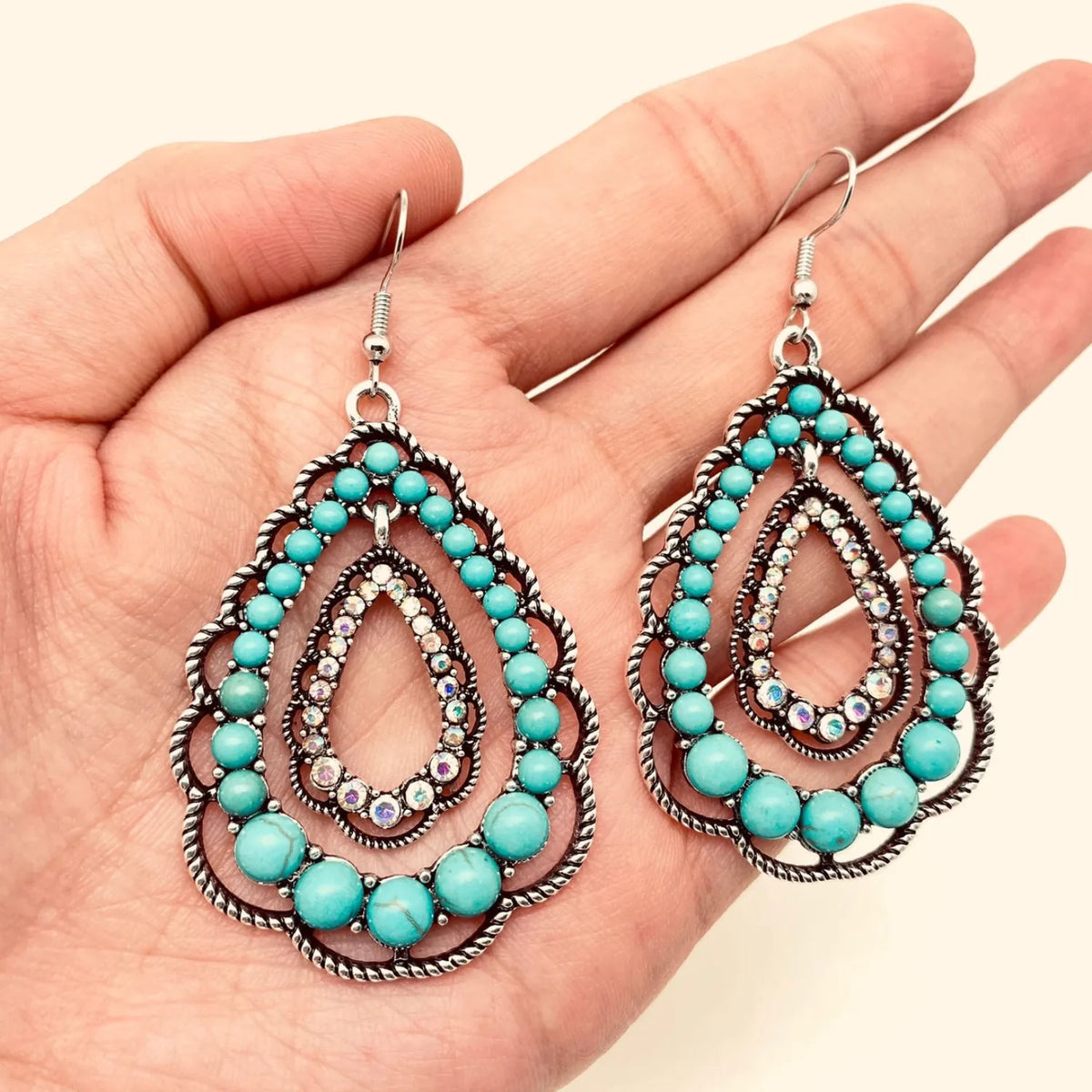 Gympie Saddleworld & Country Clothing Jewellery Turquoise Dangle Earrings