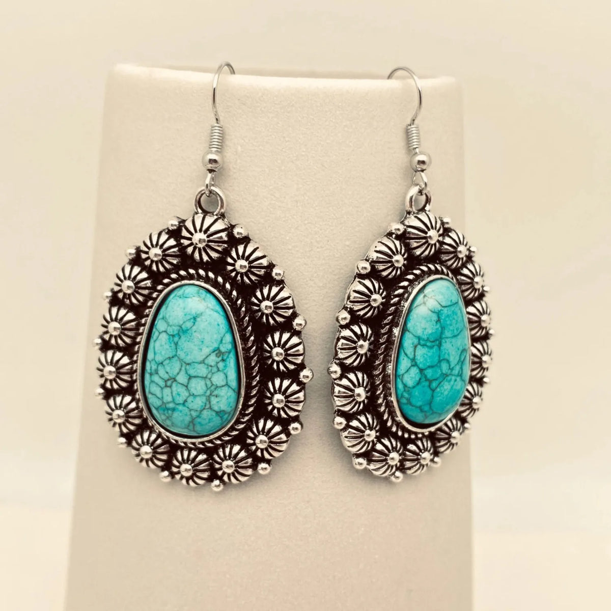 Gympie Saddleworld & Country Clothing Jewellery Turquoise Geometric Pattern Earrings