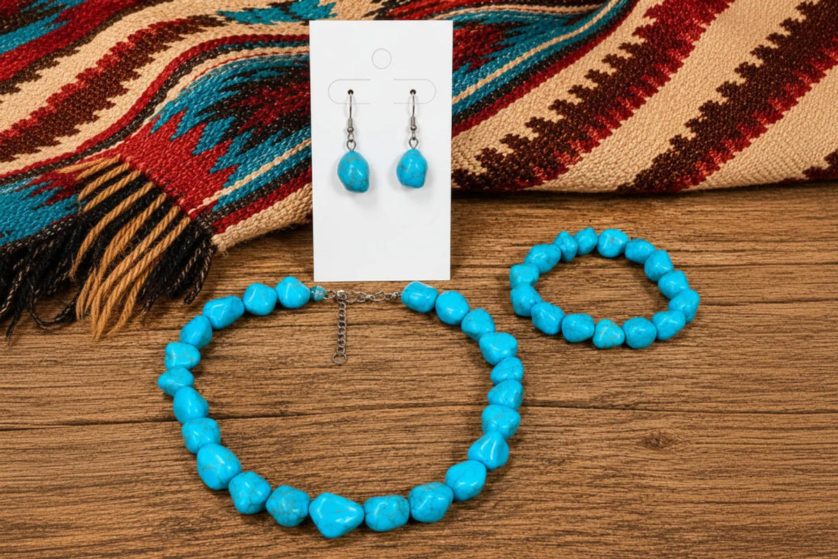 Gympie Saddleworld & Country Clothing Jewellery Turquoise Jewellery Set Chunky