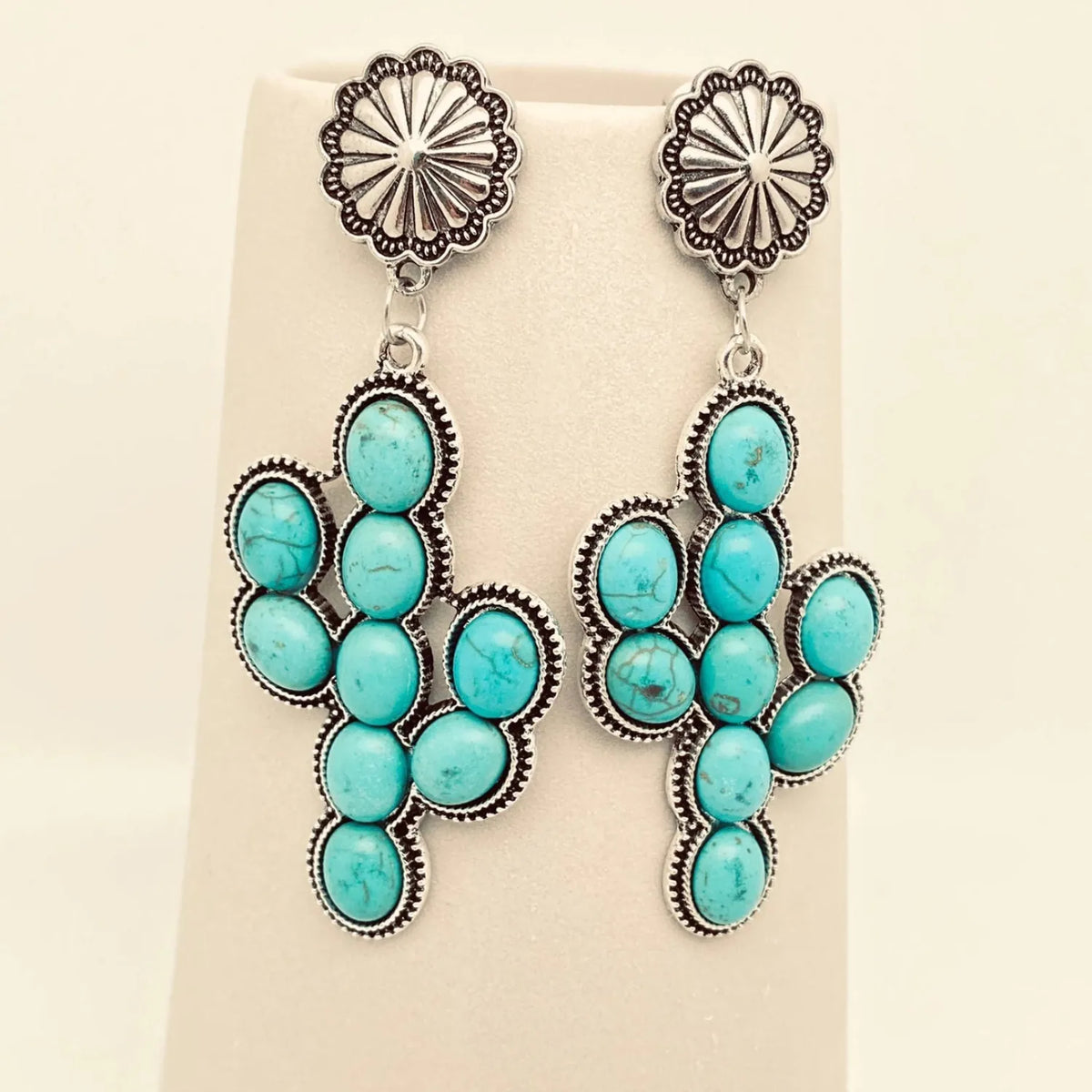 Gympie Saddleworld & Country Clothing Jewellery Western Style Earrings Turquoise Cactus