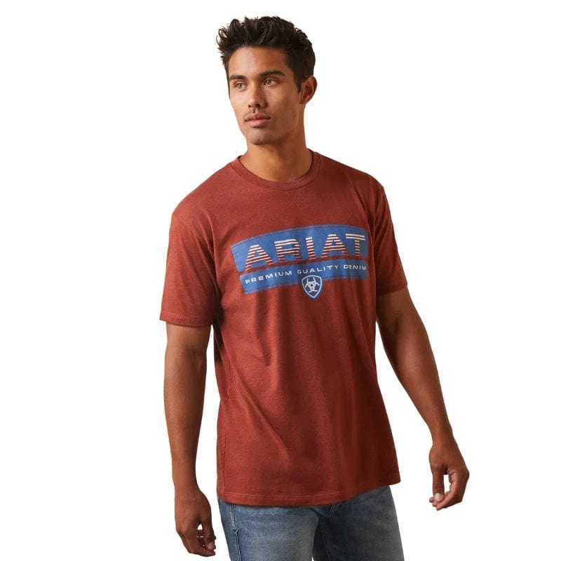 Gympie Saddleworld & Country Clothing Mens Tops S / Rust Heather Ariat Mens Shadows T-Shirt (10044747)