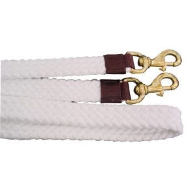 Gympie Saddleworld & Country Clothing Reins 7ft Flat Braided Reins with Brass Snap