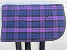 Gympie Saddleworld & Country Clothing Saddle Pads Western Black/Purple Check Handmade Wool Saddlecloth