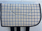 Gympie Saddleworld & Country Clothing Saddle Pads Western Blue/Yellow Check Handmade Wool Saddlecloth