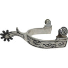 Gympie Saddleworld & Country Clothing Spurs Black with Floral Inlay Spurs