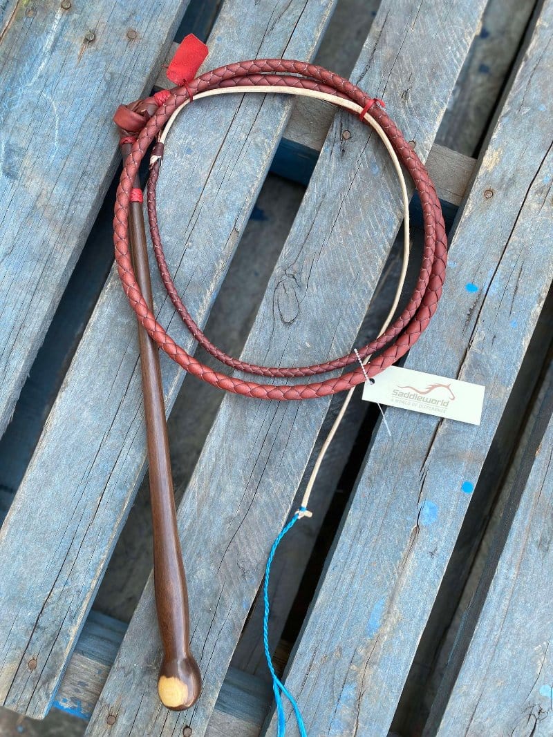 Gympie Saddleworld & Country Clothing Whips 5ft6 Handmade Red Hide Stockwhip 5ft6