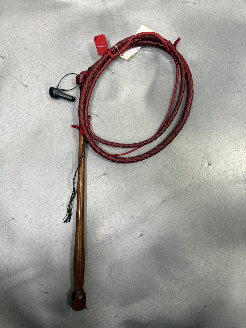 Gympie Saddleworld & Country Clothing Whips 5ft9 Handmade Red Hide Wooden Handle Stockwhip