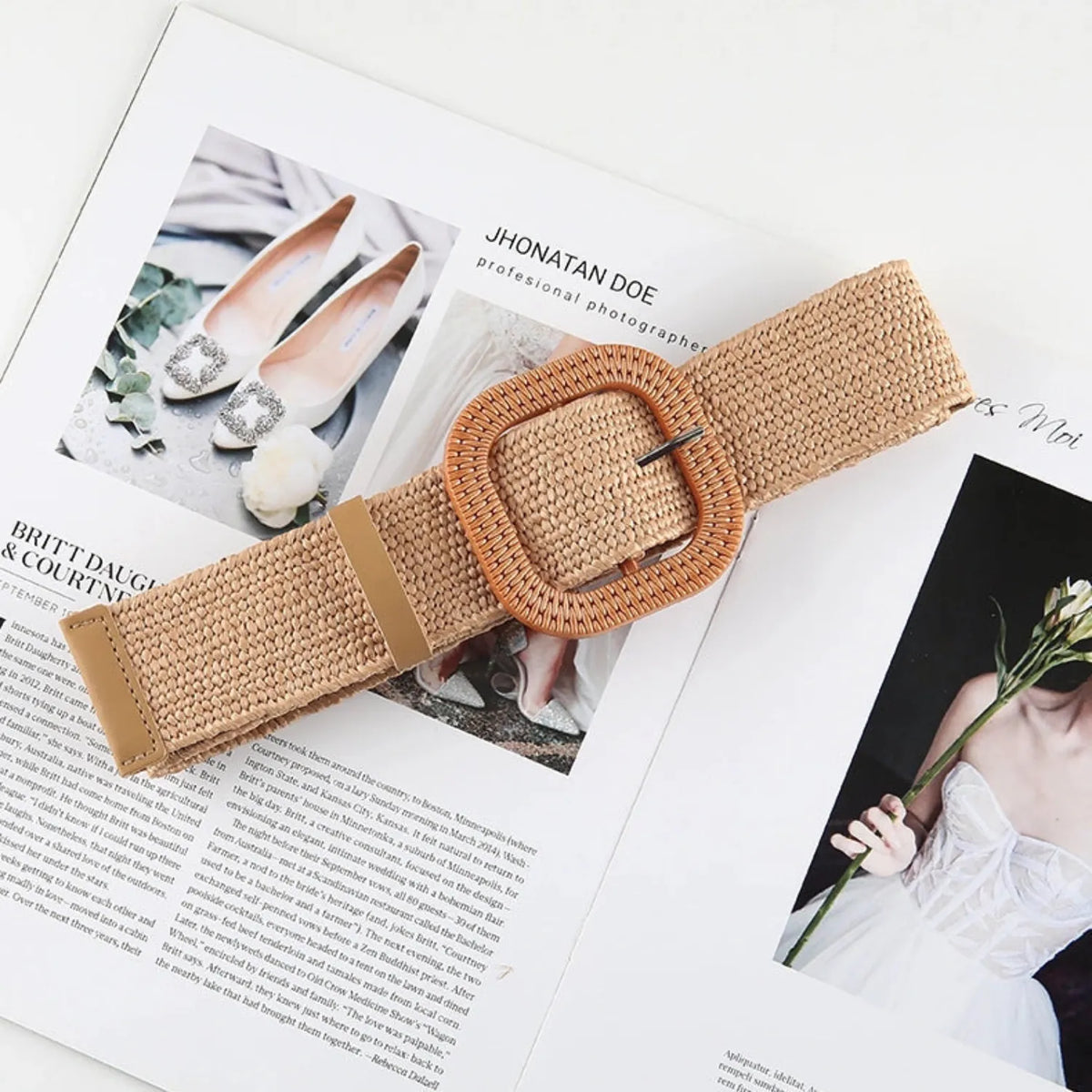 Gympie Saddleworld & Country Clothing Womens Belts Caramel Woven Belt with Square Buckle