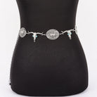 Gympie Saddleworld & Country Clothing Womens Belts Western Chain Belt Longhorn & Running Horses