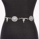 Gympie Saddleworld & Country Clothing Womens Belts Western Chain Belt Longhorn & Running Horses