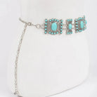 Gympie Saddleworld & Country Clothing Womens Belts Western Chain Belt Multi Metal with Turquoise