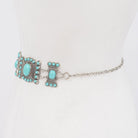 Gympie Saddleworld & Country Clothing Womens Belts Western Chain Belt Multi Metal with Turquoise