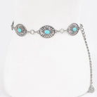 Gympie Saddleworld & Country Clothing Womens Belts Western Chain Belt Rounded Concho Turquoise